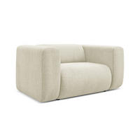 SESSEL Chenille Stoff Beige - Beige/Schwarz, Kunststoff/Textil (137/70/89cm) - Makamii