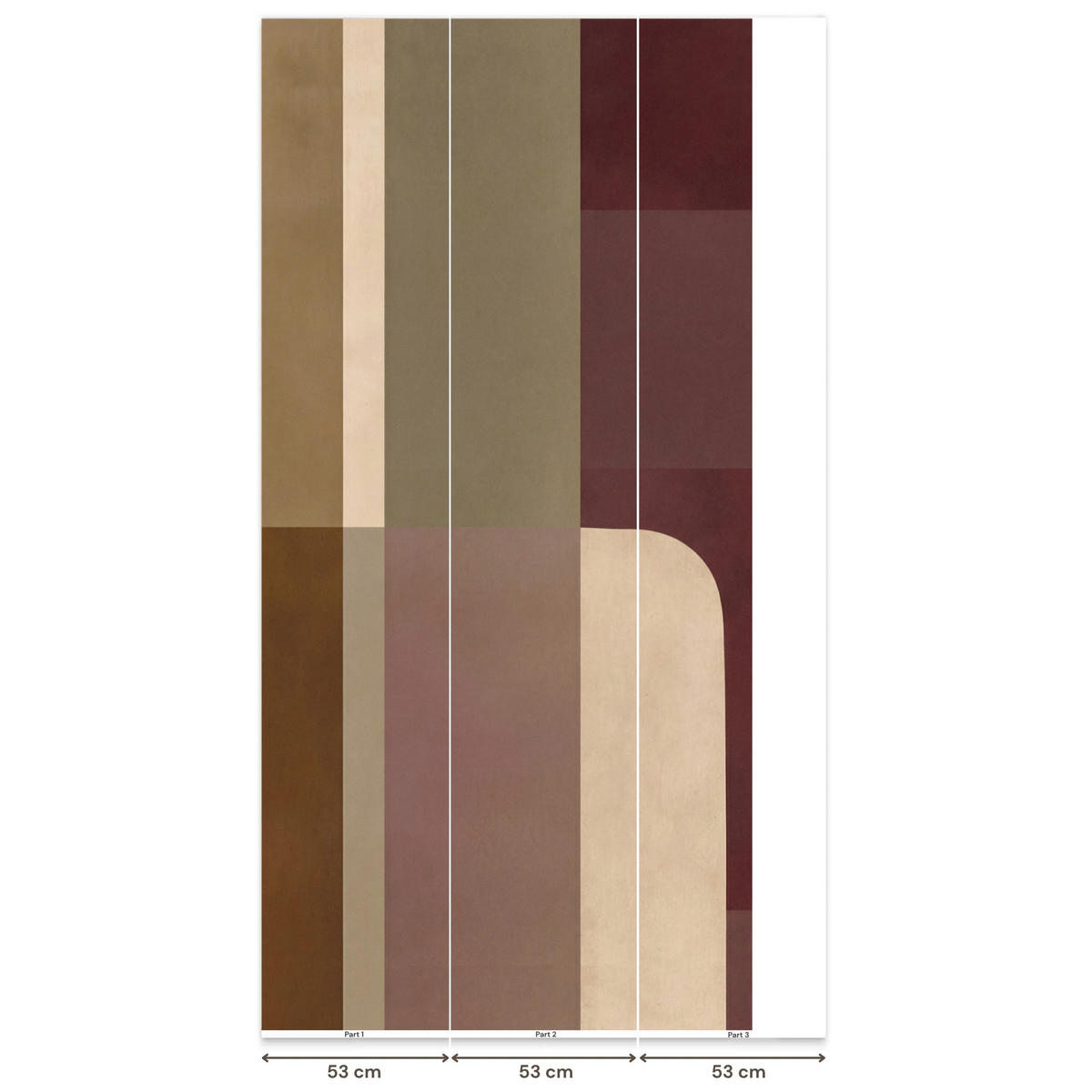 TAPETE - Unis - Abstrakt - Bordeaux - Linien - 140x280 cm - Multicolor, Papier (140/280cm) - OnlyWow