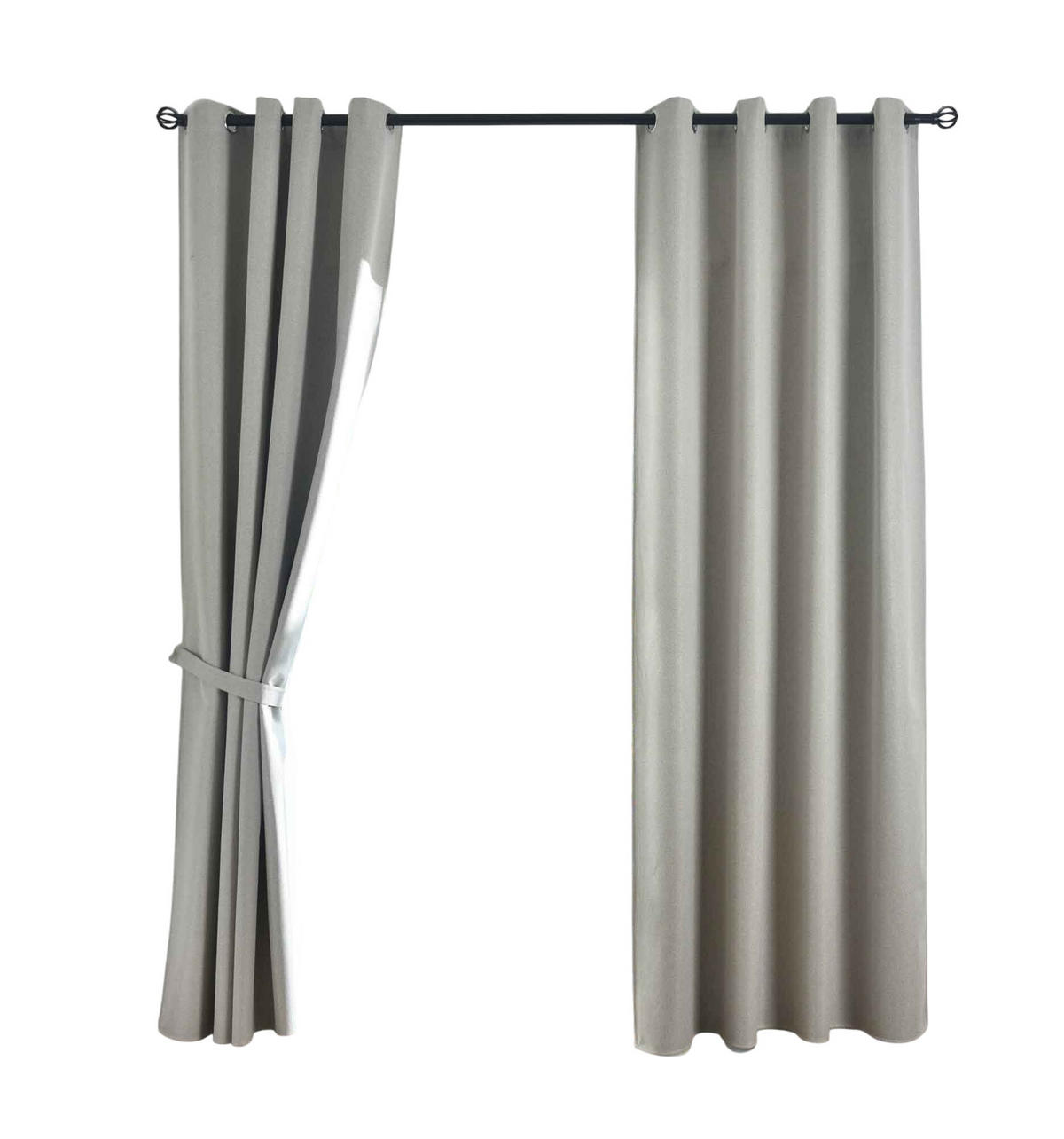 VORHANG 2ER SET »München Dark« HxB 175x145 cm Sand - Sandfarben, Textil (145/175cm) - Gardinenbox