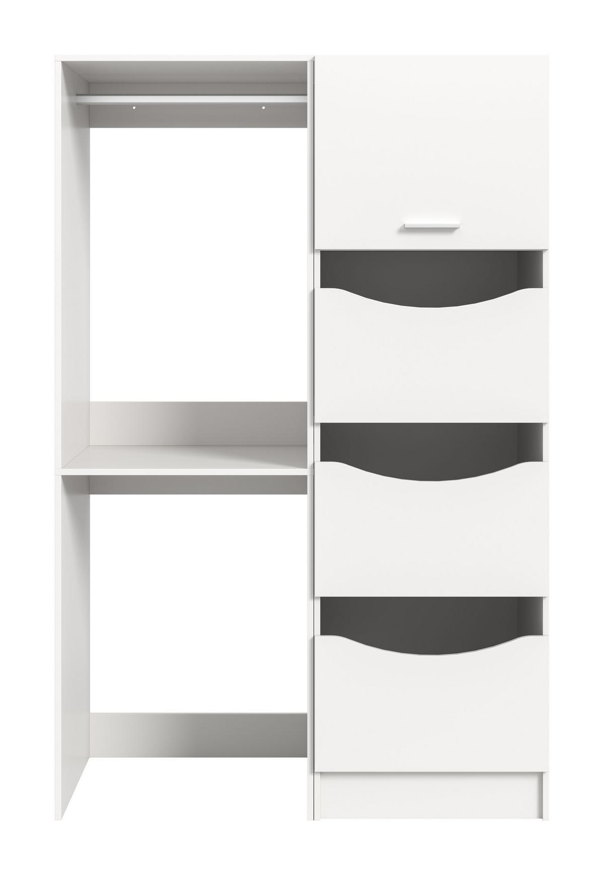 WASCHMASCHINENUMBAU 2tlg. Set Mixx Bad in weiß Nachbildung - modernes Design - B/H/T: 126x195x68 cm - Weiß, Holzwerkstoff (126/195/68cm) - Homes & Jones
