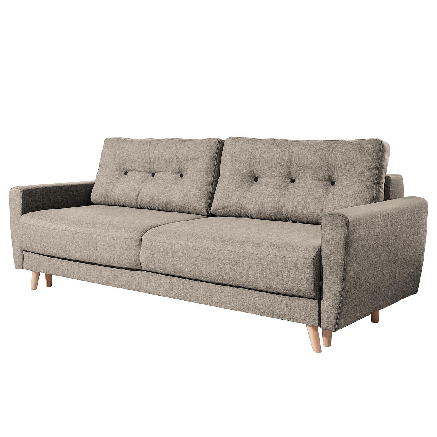 3-SITZER SOFA - Cappuccino, Textil (220/90/90cm) - home24