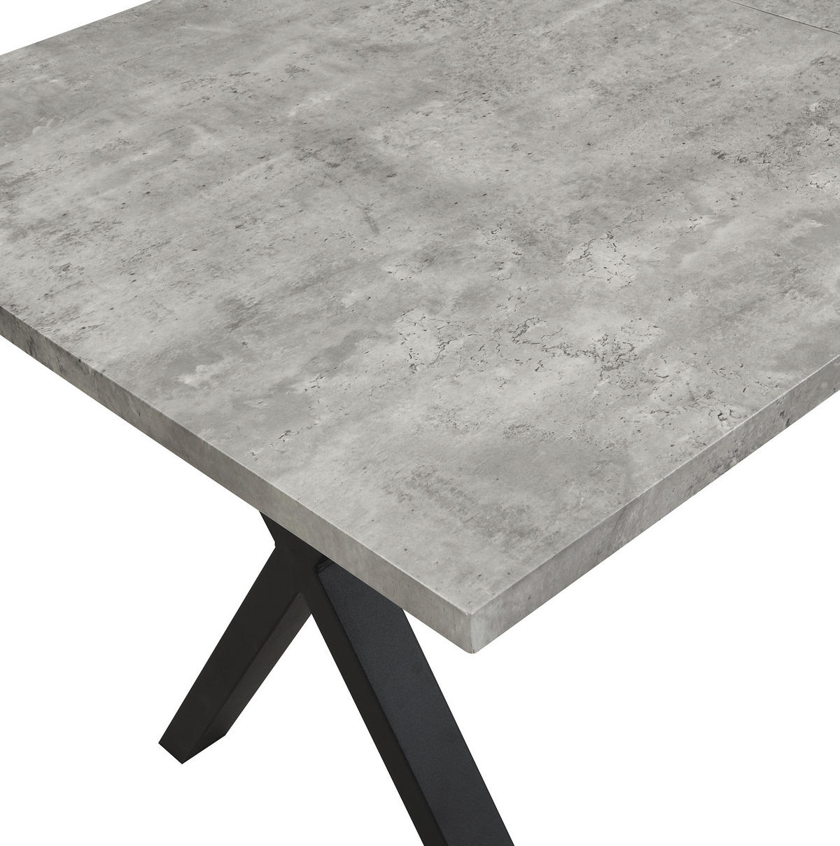ESSTISCH 140/80/76 cm in Betonoptik mit Kreuzgestell - Grau, Holzwerkstoff (140/80/76cm) - Flora Grace
