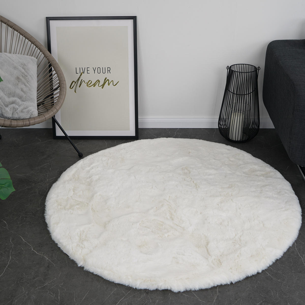 FELLTEPPICH CLOUD SUPER SOFT 200/200 cm Ivory Elfenbeinn - Creme, Textil (200/200cm) - Consilio Concept