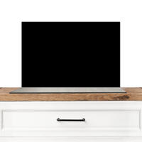 SPRITZSCHUTZ KÜCHE Schwarz - Einfarbig 60x40 cm - Schwarz, Metall (60/0.3/40cm) - MuchoWow