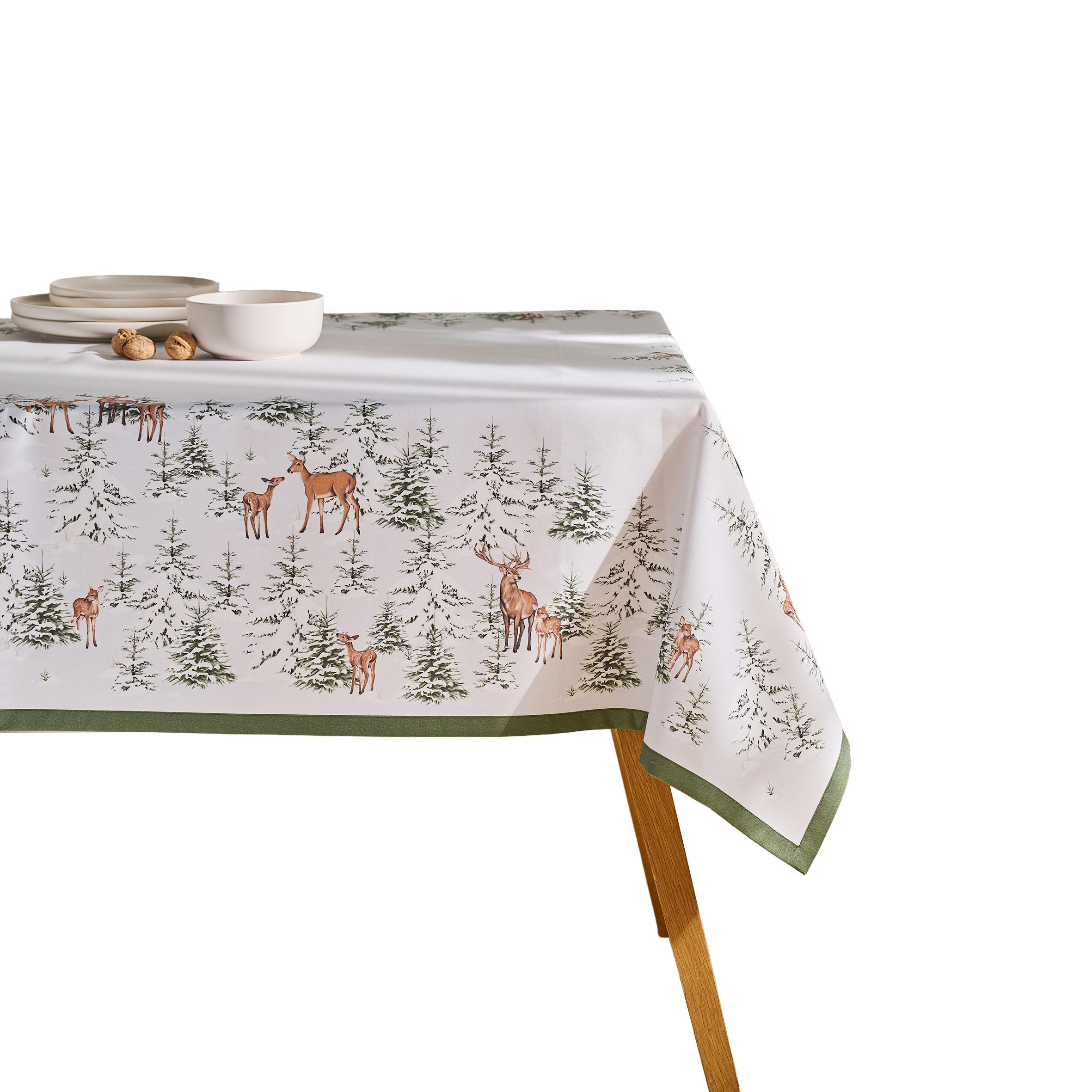 TISCHDECKE Hirvos 150x300cm, Hellgrau, Dekorative Tischdeko Weihnacheten, Weihnachtsdeko, Christmas - Hellgrau, Textil (300/150/1cm) - home&you