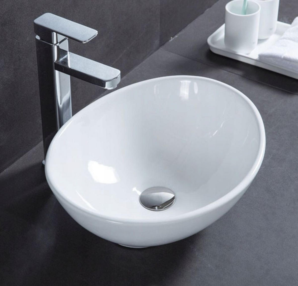 WASCHBECKEN, weiß 42/15/34 cm - Weiß, Keramik (42/15/34cm) - Rexo