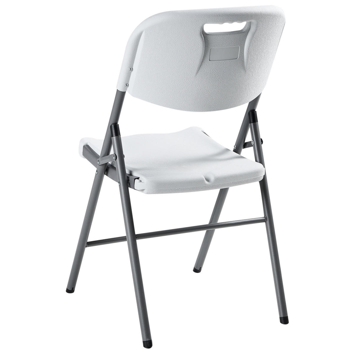 GARTENSTUHL 2er-Set Weiß Cugnoli - Silberfarben/Weiß, Kunststoff (44/90/51cm) - Beliani