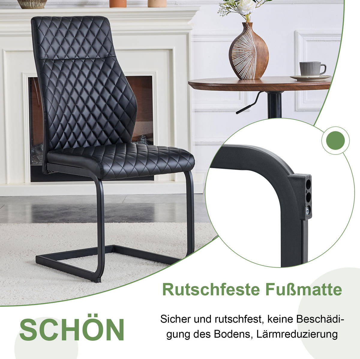 ESSTISCH-SET 5-tlg. 107 cm Schwarz/Nussbaum - Schwarz, Metall (107/75/107cm) - Meubliv