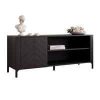 TV-LOWBOARD LORIEN stehend, 135 cm Schwarz - Schwarz, Holzwerkstoff/Metall (135/57/40.5cm) - Idohome