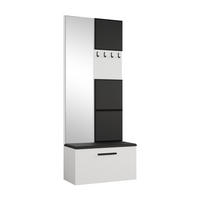 GARDEROBENSCHRANK Rosanno III Weiß 80,6/204/40 cm – Modern, mit Spiegel und Kleiderhaken - Weiß, Holzwerkstoff/Kunststoff (80.6/204.1/40cm) - AX Living