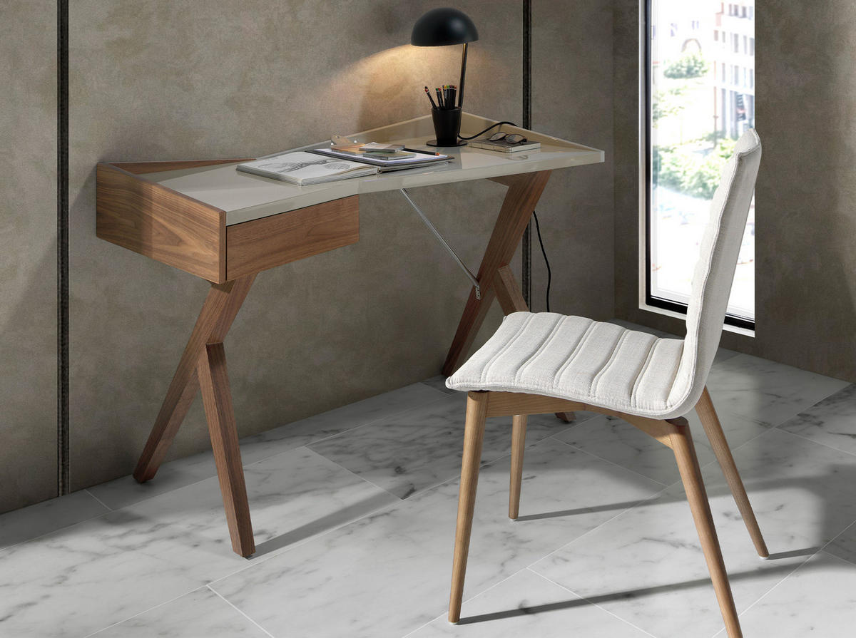 SCHREIBTISCH Walnuss Grau 120/60/81 cm - Walnussfarben/Grau, Holz (60/120/81cm) - ANGEL CERDA