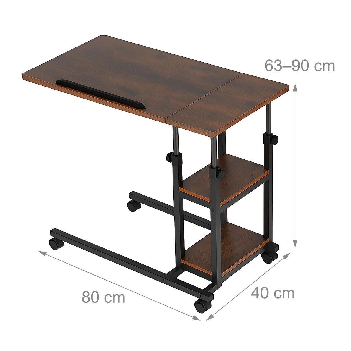 LAPTOPTISCH - Multicolor, Holzwerkstoff/Metall (40/80/90cm) - Relaxdays