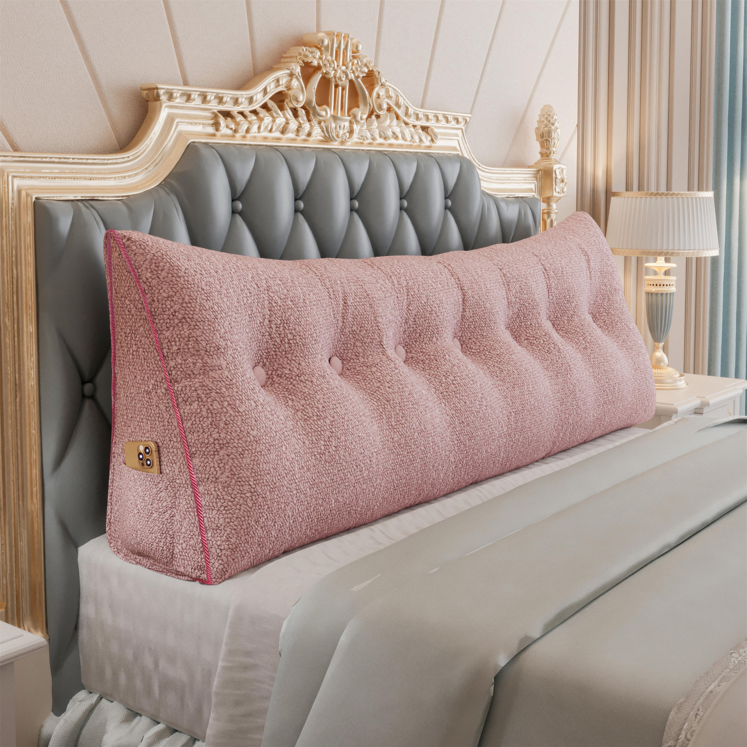 RÜCKENKISSEN Plüsch Rosa 200 cm - Altrosa, Textil (50/200cm) - Vercart