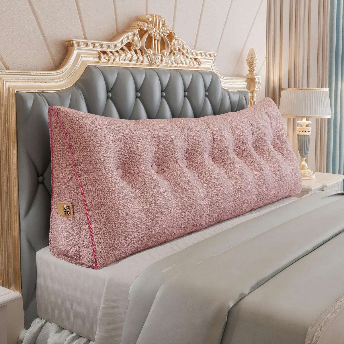 RÜCKENKISSEN Plüsch Rosa 200 cm - Altrosa, Textil (50/200cm) - Vercart
