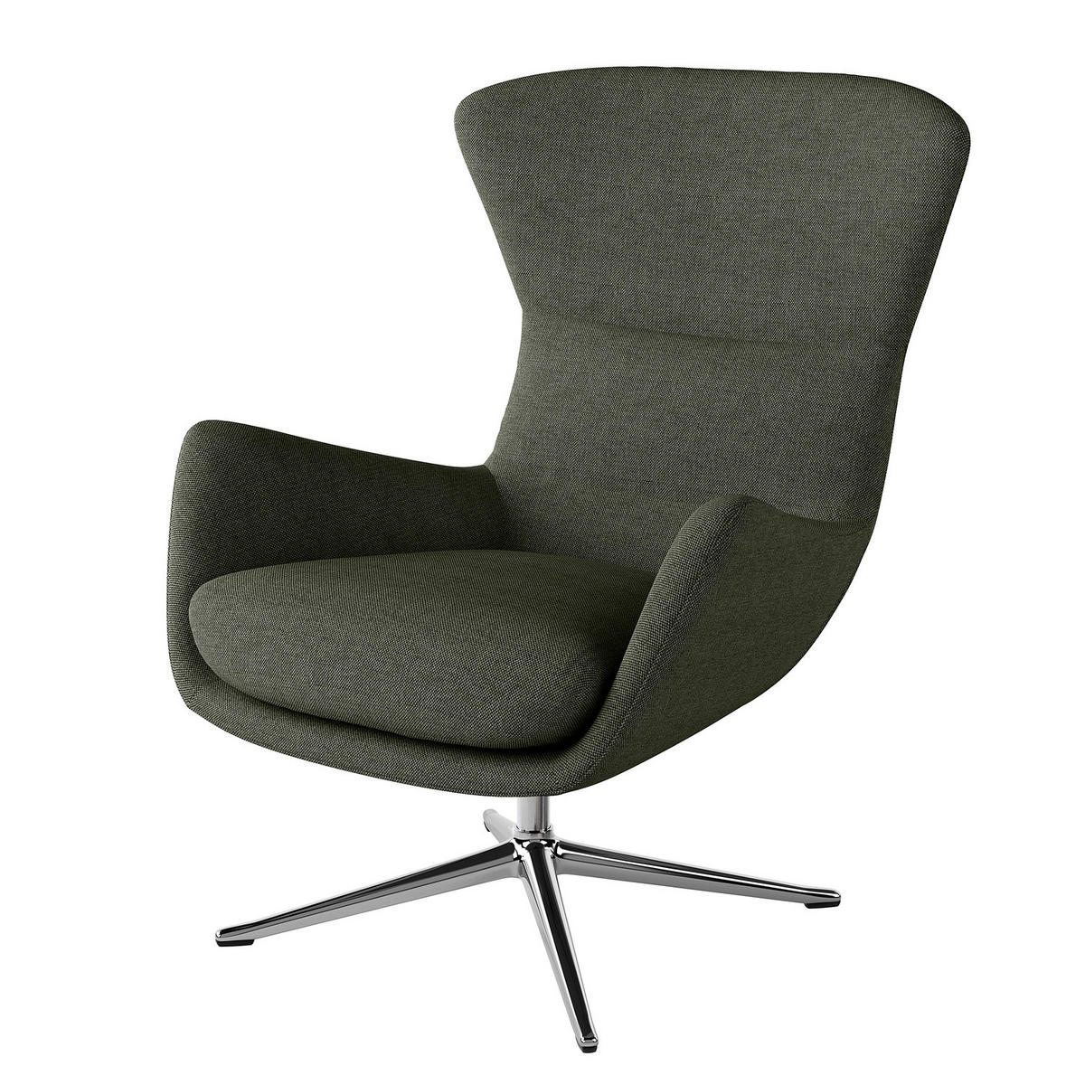 SESSEL mit Kreuzfuß - Chromfarben/Grau, Textil/Metall (84/99/96cm) - home24