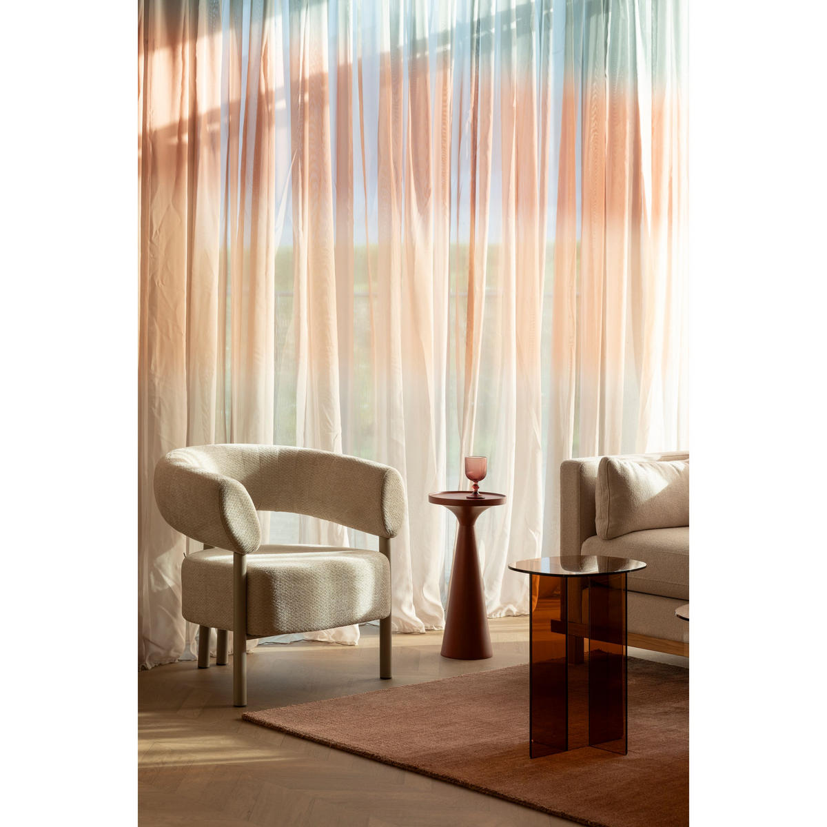 BEISTELLTISCH Linea 30x40 cm Braun - Braun, Glas (30/40/50cm) - Zuiver
