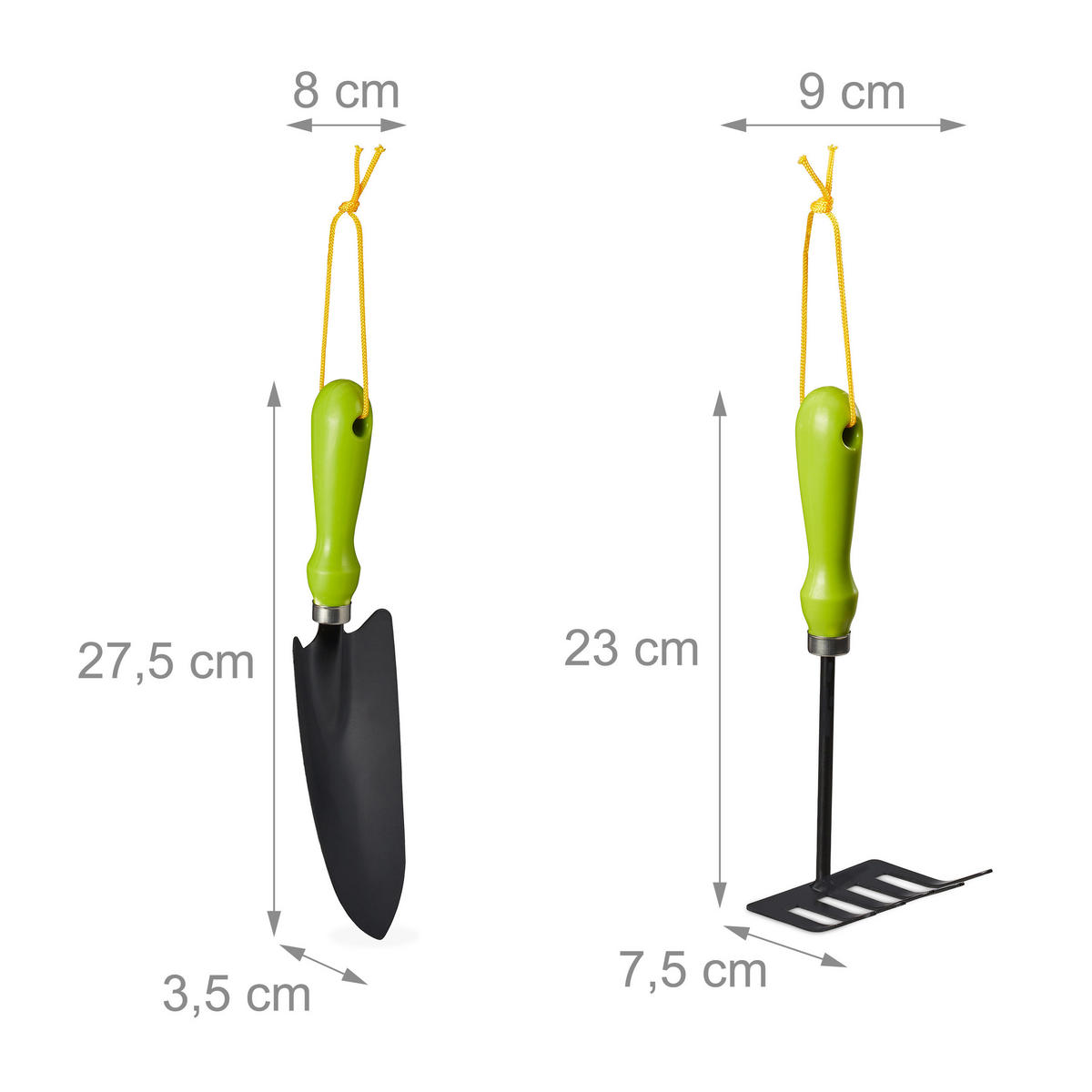 GARTENWERKZEUG 4tlg. - Multicolor, Kunststoff/Metall (8/27.5/3.5cm) - Relaxdays