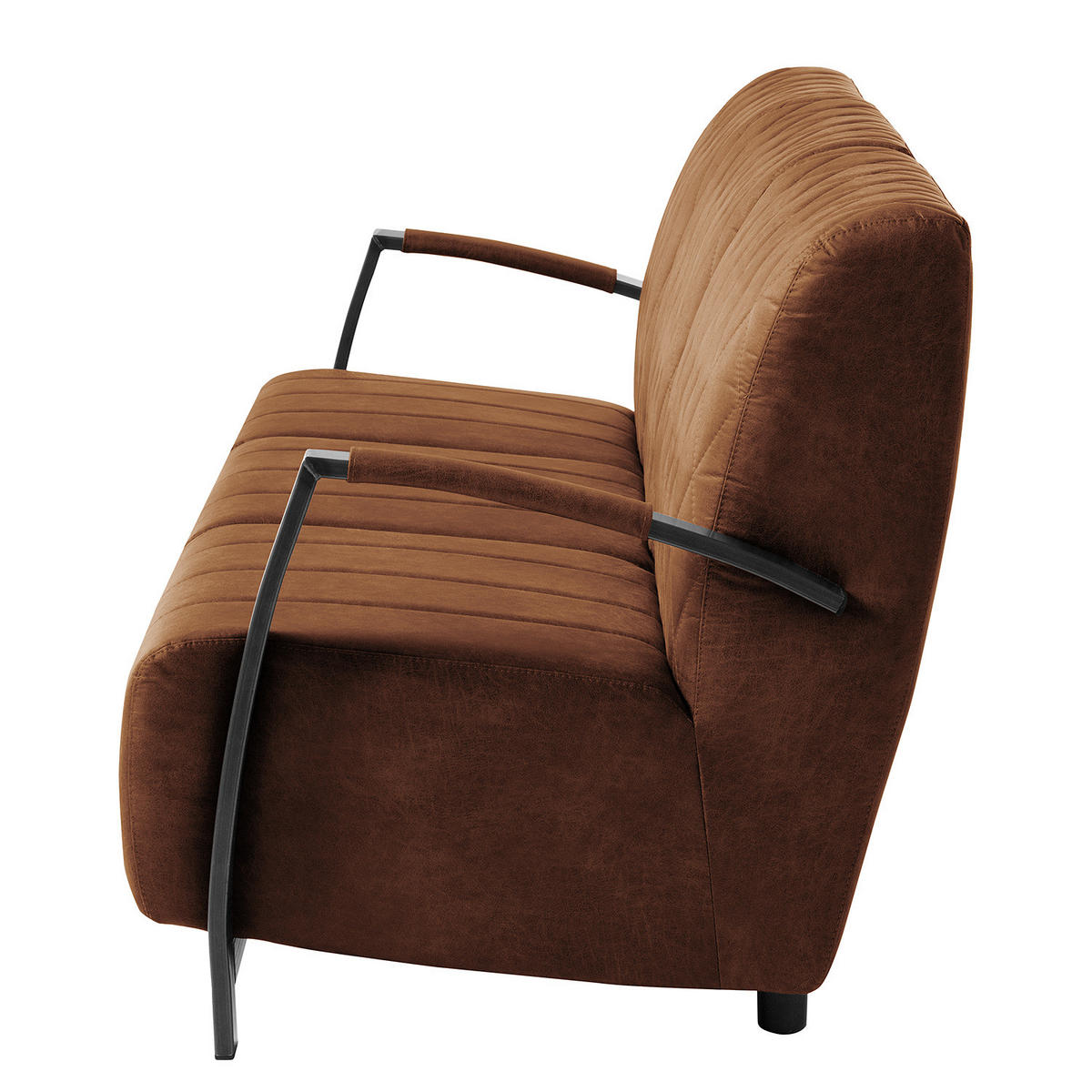 3-SITZER SOFA - Antiklederlook - Braun, Textil (168/83/83cm) - home24