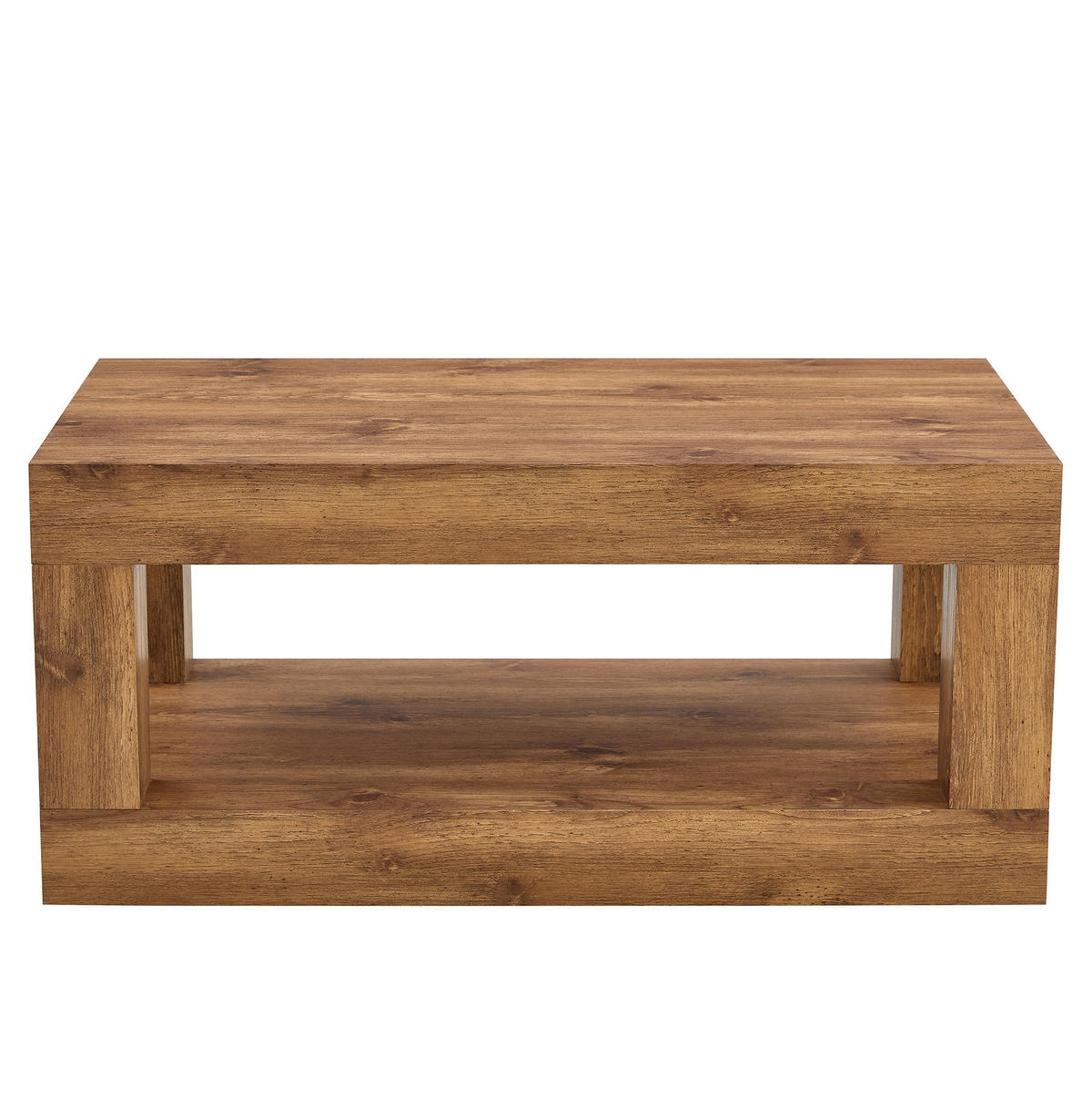 COUCHTISCH aus MDF in Naturfarben 93x53x46 cm mit 2 Ablageebenen - Naturfarben, Holzwerkstoff (93/53/46cm) - Modfu