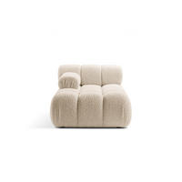 CHAISELONGUE links Bellis aus Boucle leichtes beige - Creme, Textil (94/70/155cm) - Micadoni