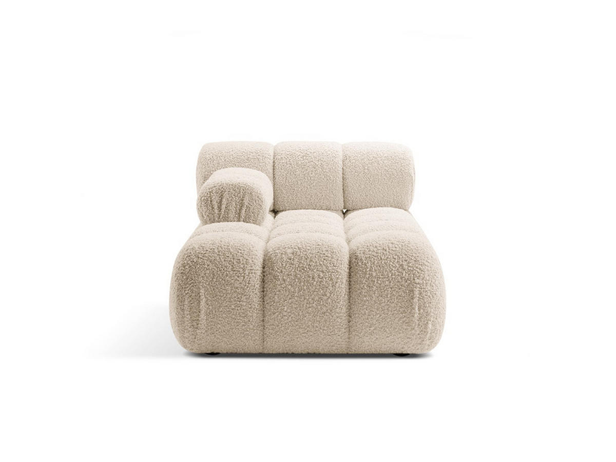 CHAISELONGUE links Bellis aus Boucle leichtes beige - Creme, Textil (94/70/155cm) - Micadoni