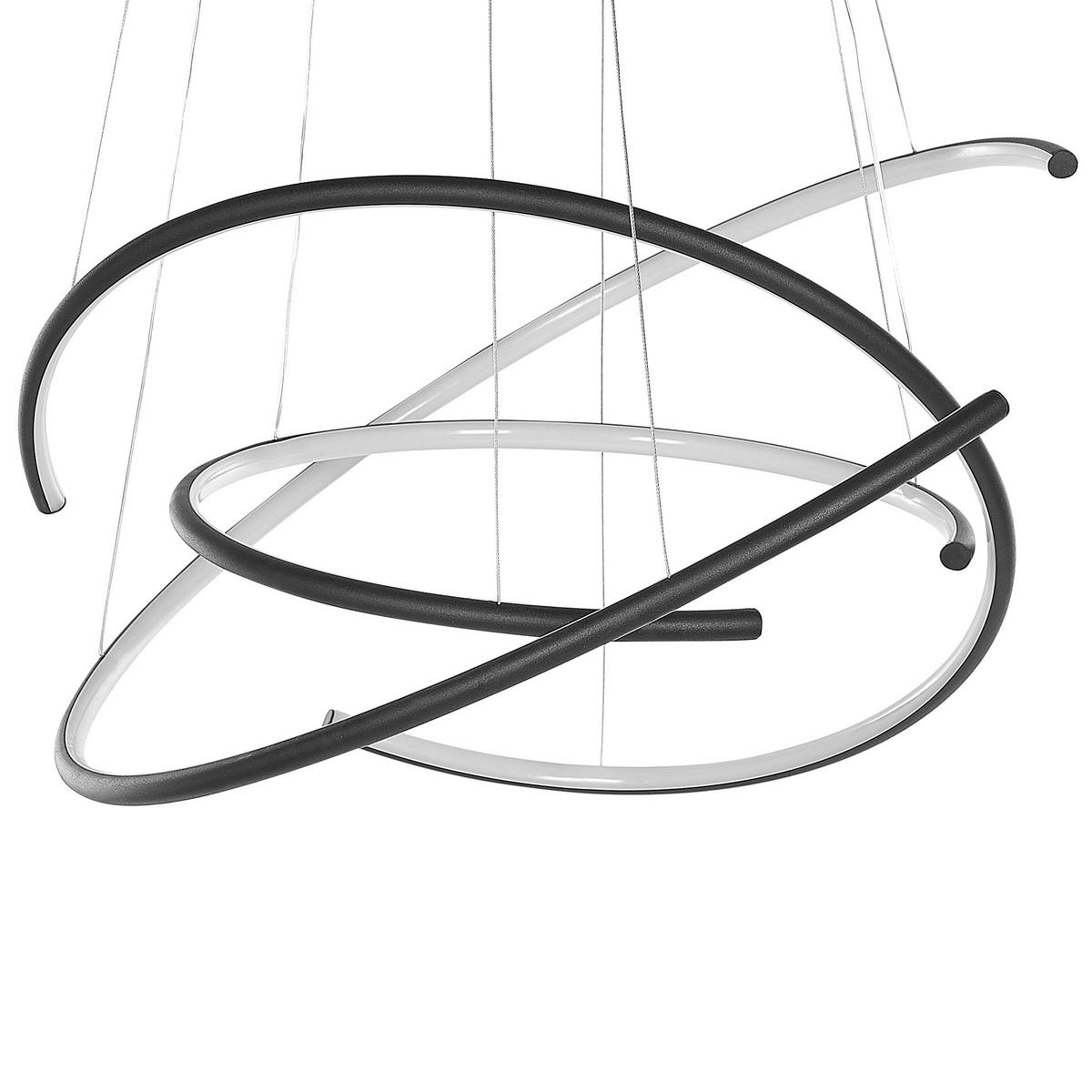 HÄNGELEUCHTE Mayu 60/60/160 cm - Schwarz, Metall (60/60/160cm) - Beliani