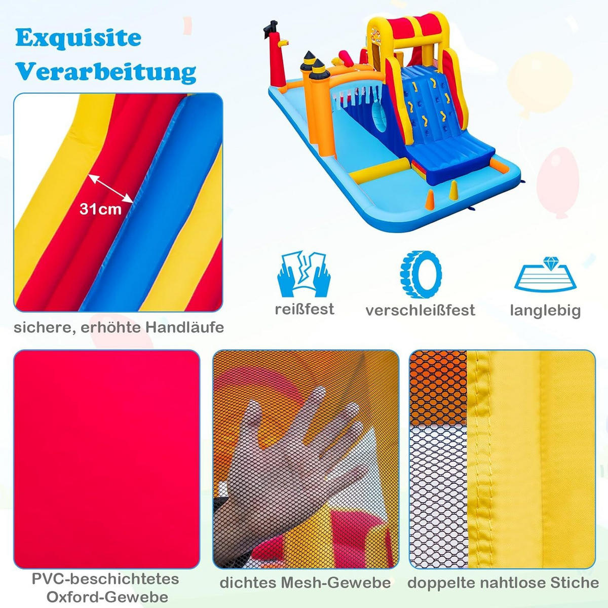 HÜPFBURG 263cm Multicoloured - Multicolor, Kunststoff (693/295/263cm) - COSTWAY