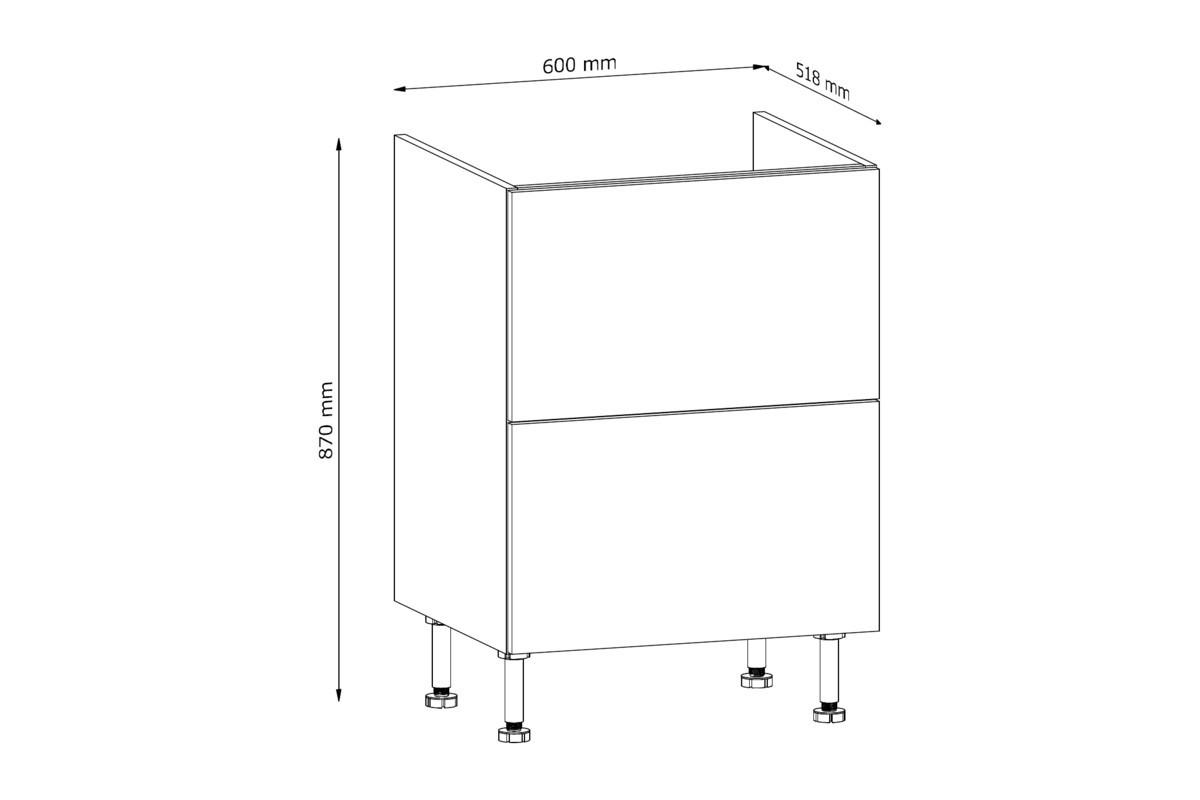 SPÜLENUNTERSCHRANK D60IN AX – Sorento Dunkle Eiche – Dunkle Eiche - Dunkelbraun, Holzwerkstoff (60/87/52cm) - ROYAL24_MARKT