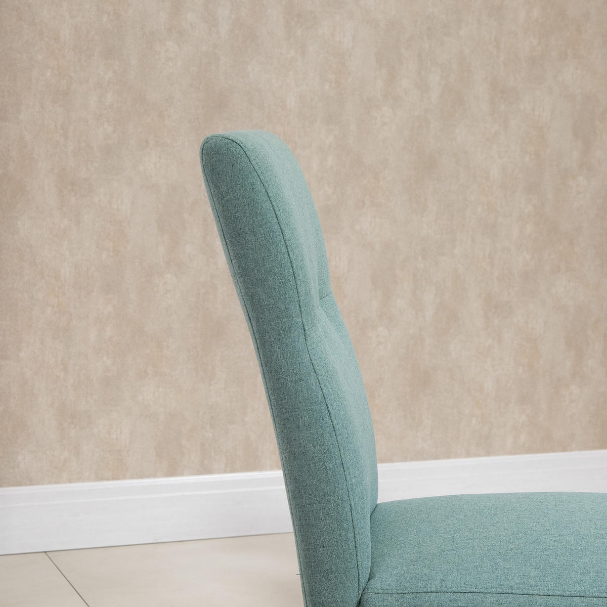 ESSZIMMERSTÜHLE Küchenstuhl Essstühle Rückenlehne Leinen-Polyester-Gewebe Grün - Grün, Kunststoff (62/96/50cm) - HOMCOM