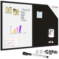 KOMBITAFEL 2 in 1 Whiteboard und Kork 90x60 mit schwarz lackietem Holzrahmen - Schwarz/Weiß, Holz (90/60/1.5cm) - ALLboards