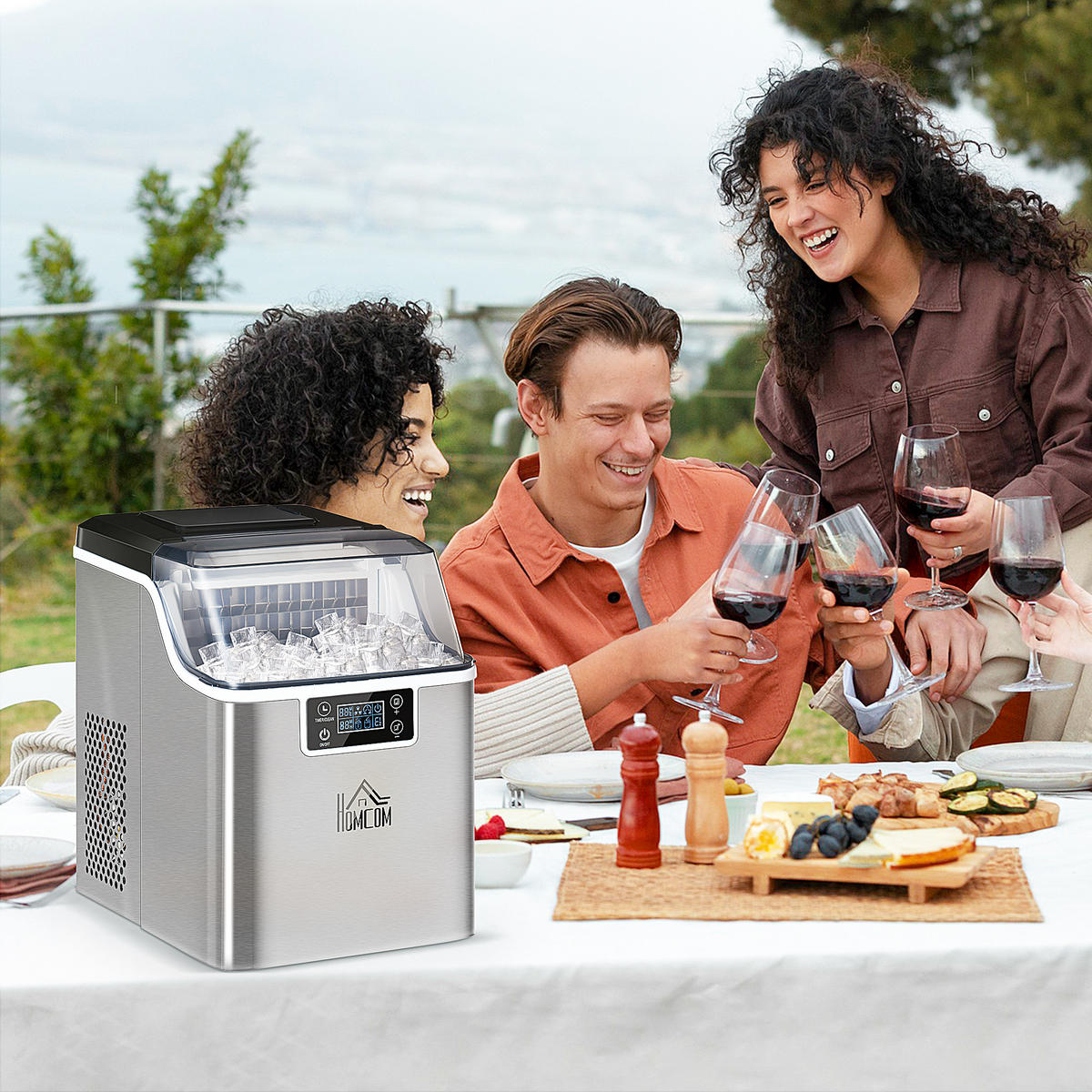 EISWÜRFELMASCHINE DE-07964 20 kg/24h, Timer & Selbstreinigung Silber - Silberfarben, Metall (25.2/37.1/36cm) - ComfortXL