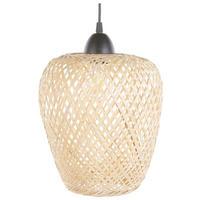 HÄNGELAMPE Bomu 23/23/30 cm - Hellbraun, Holz (26/26/119cm) - Beliani