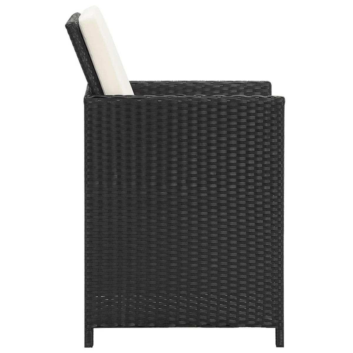 GARTENSTÜHLE 4 Stk. Poly Rattan Schwarz - Schwarz, Holz (52/85/52cm) - furnicato