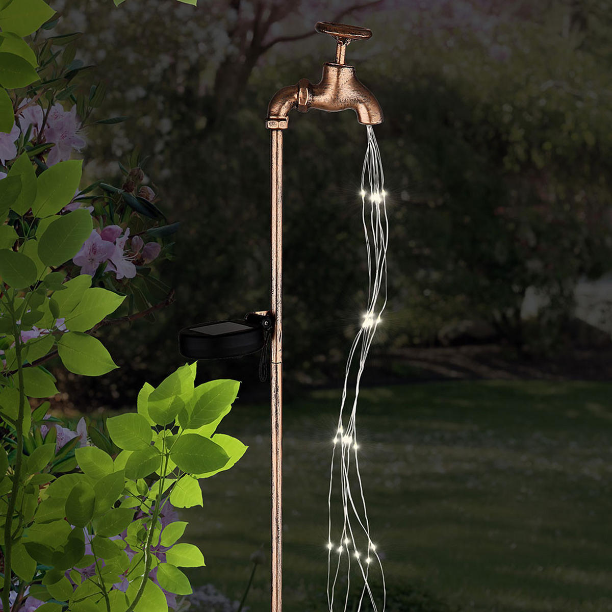 LED AUSSENLEUCHTE Solarleuchte Gold - Goldfarben, Metall (11/6/80cm) - Globo Lighting