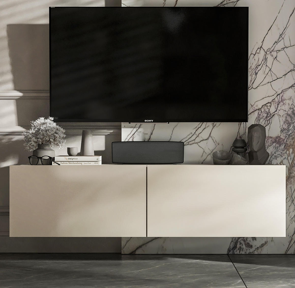 TV-SCHRANK Enjoy Kaschmir matt 120 cm - Kaschmir, Holzwerkstoff (120/30/35cm) - Meble Lindner