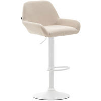 BARHOCKER DUBLIN Creme Stoff Weiß - Creme, Textil/Metall (51/89/52cm) - DELUKE
