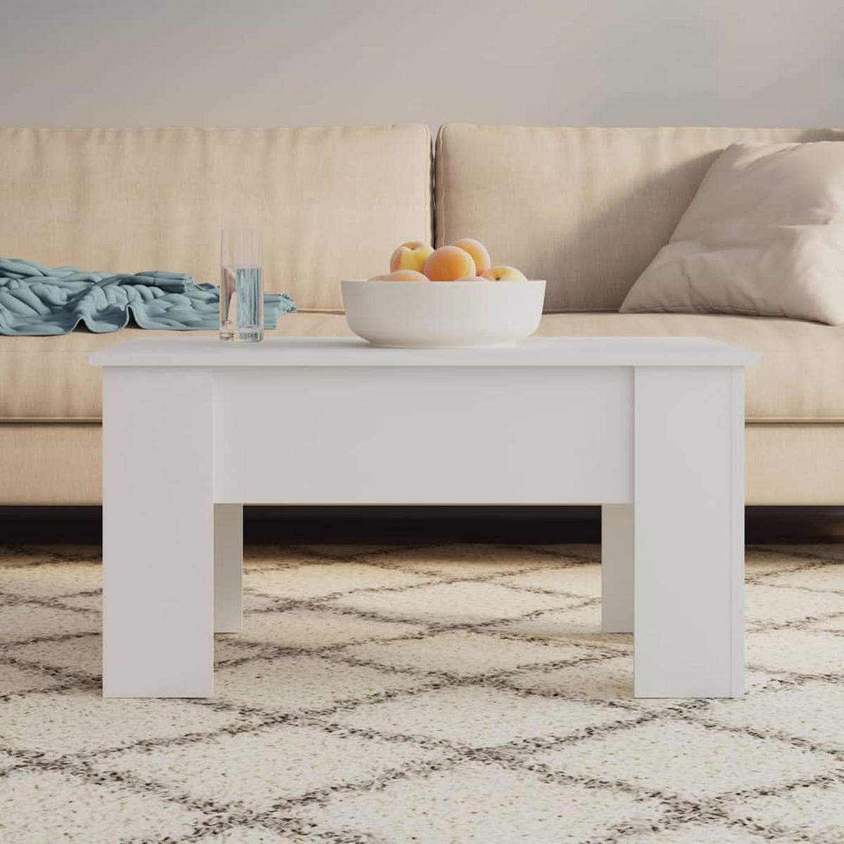 COUCHTISCH Weiß 79x49x41 cm Holzwerkstoff - Weiß, Holzwerkstoff (79/49/41cm) - furnicato