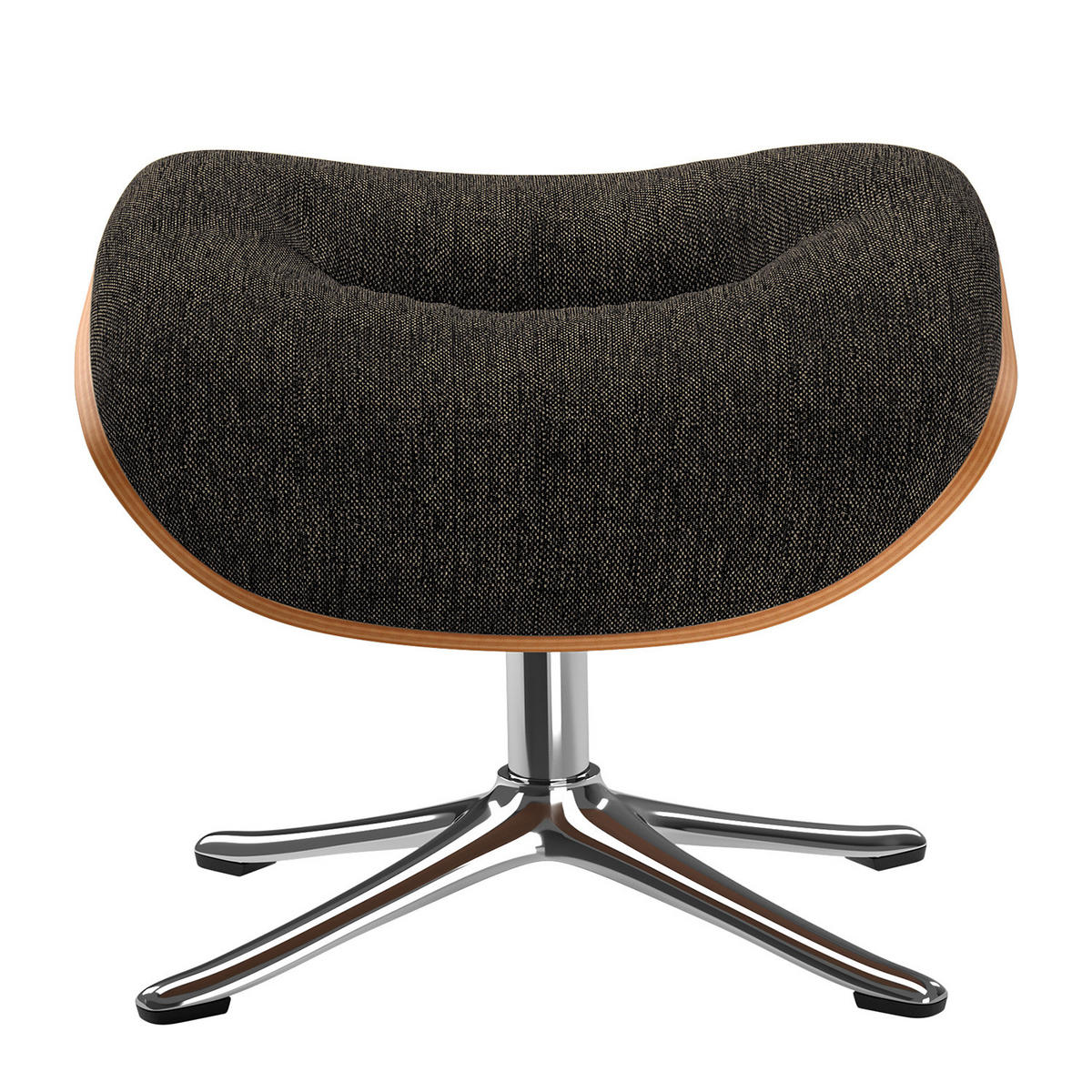 POLSTERHOCKER - Chromfarben/Schwarz, Textil/Metall (44/39/42cm) - home24