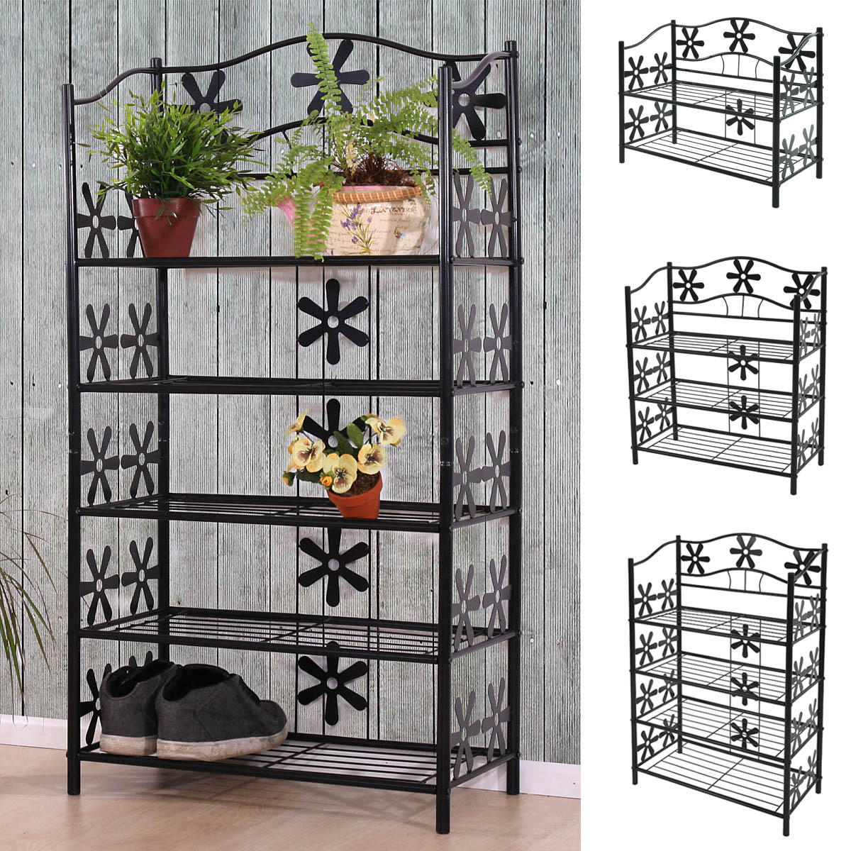 REGAL Metall 70x60x30cm 3 Böden Höhe 70cm - Schwarz, Metall (60/70/30cm) - BERLINLODGE