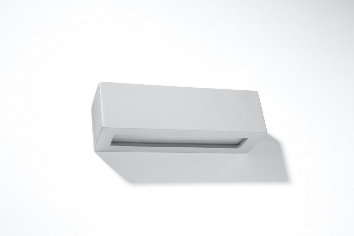 WANDLEUCHTE Keramik Grau Glas - Grau, Glas (32/10/10cm) - Sollux Lighting