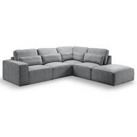 ECKSOFA grau Webstoff, Sofa 305 x 281 cm, L-Sofa rechts - Blau/Grau, Holz/Textil (305/281cm) - Inn.Furn