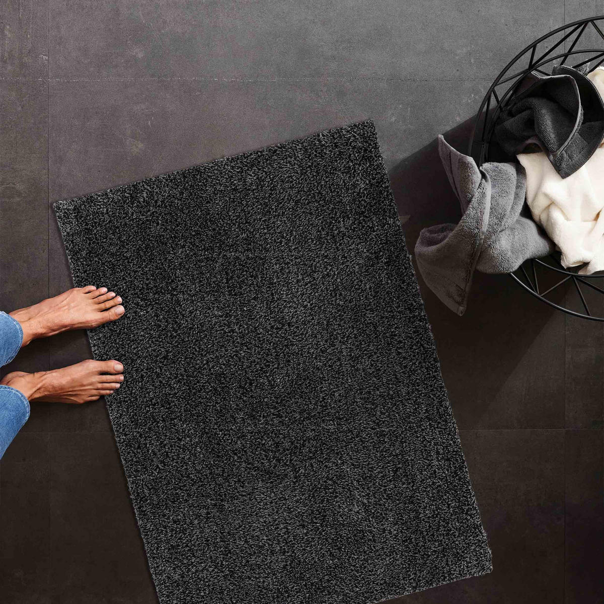 FUSSMATTE FÜR INNEN QUARZIT 2ER SET - Anthrazit, Textil (60/100cm) - Astra