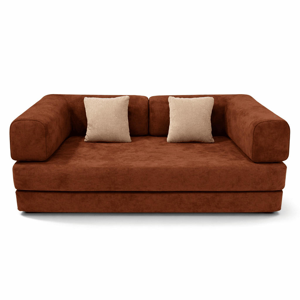 SCHLAFSOFA Kaia Braun Weiß - Braun, Textil (180/70/100cm) - COCO Living