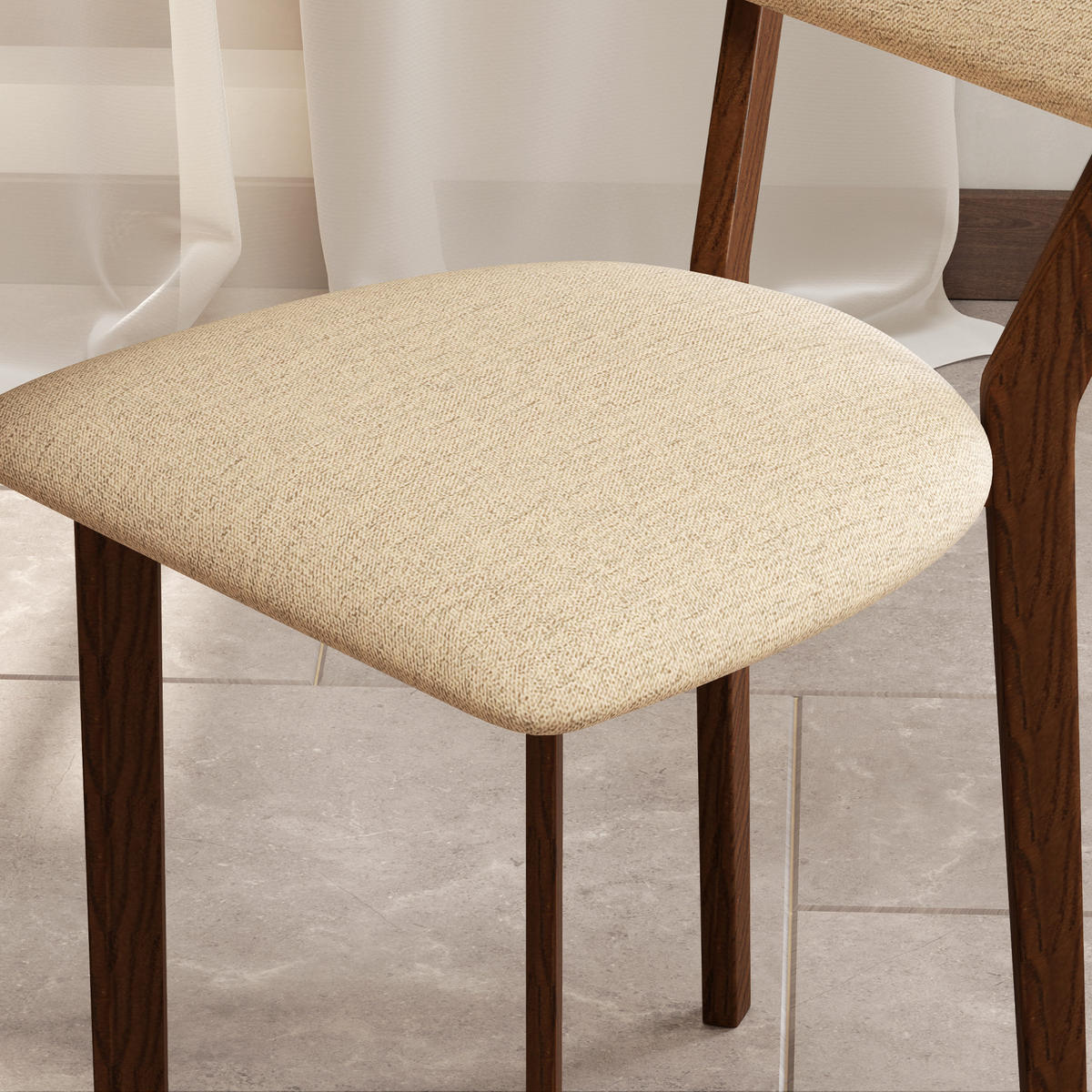 ESSZIMMERSTÜHLE 2er-Set DE-13238 Leinenbezug & Holzbeine Beige - Beige, Metall (56/85/49cm) - ComfortXL