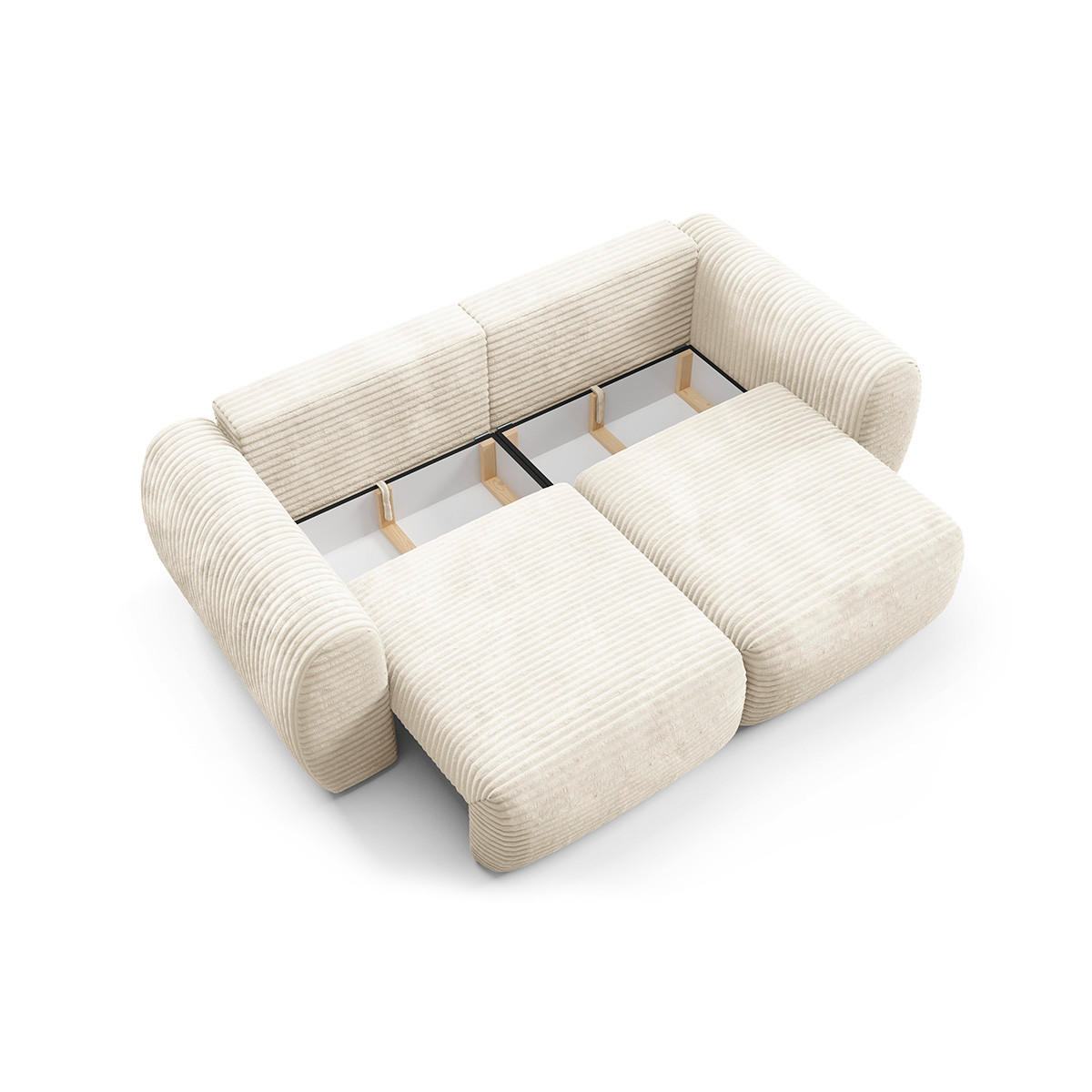 SOFA Camilla 3 Sitzplätze Weiß - Weiß, Holz (266/95/121cm) - Petits-meubles