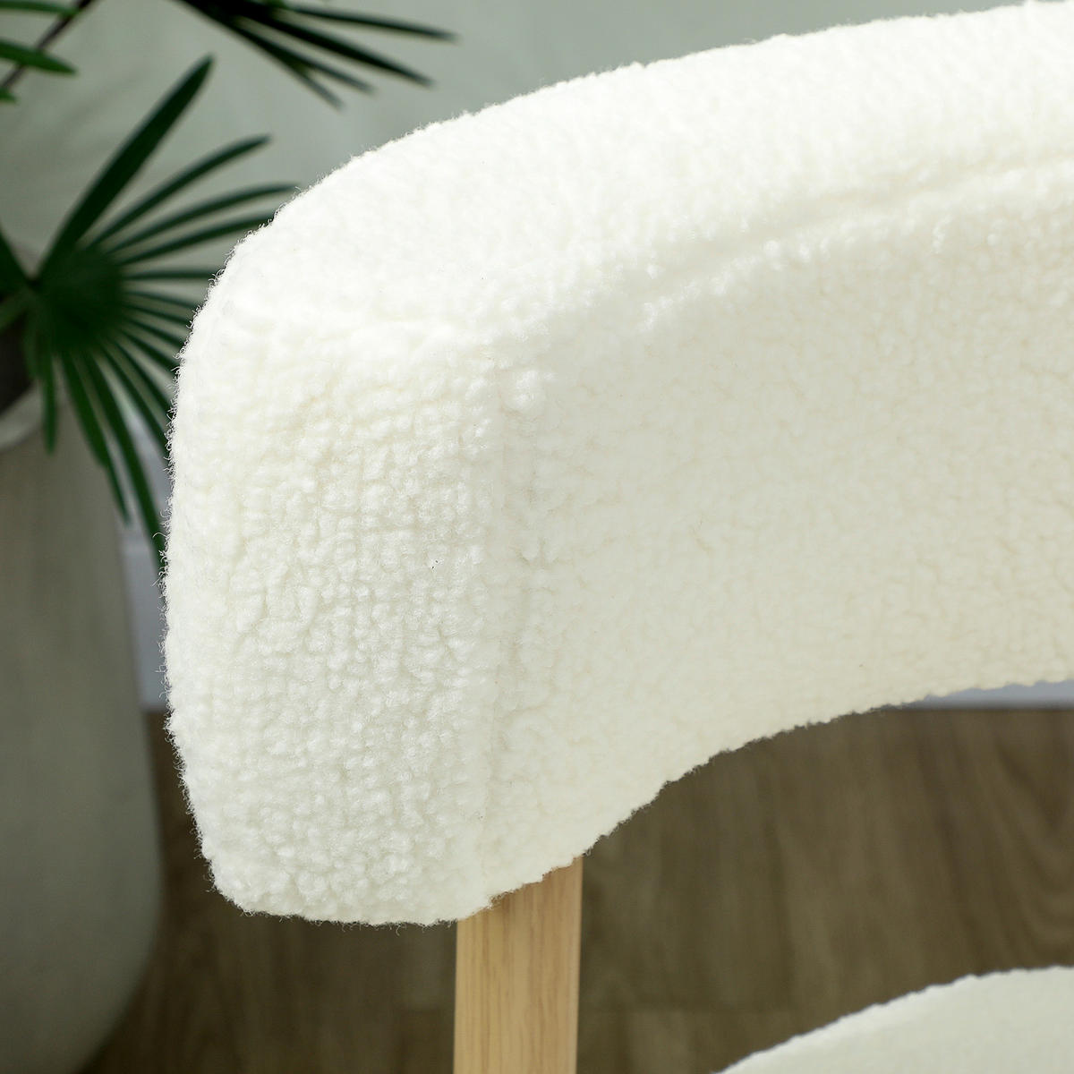RELAXSESSEL DE-06550 Sherpa-Fleece, Metallbeine in Holzoptik Cremeweiß - Creme, Holz/Textil (67/71/67cm) - ComfortXL