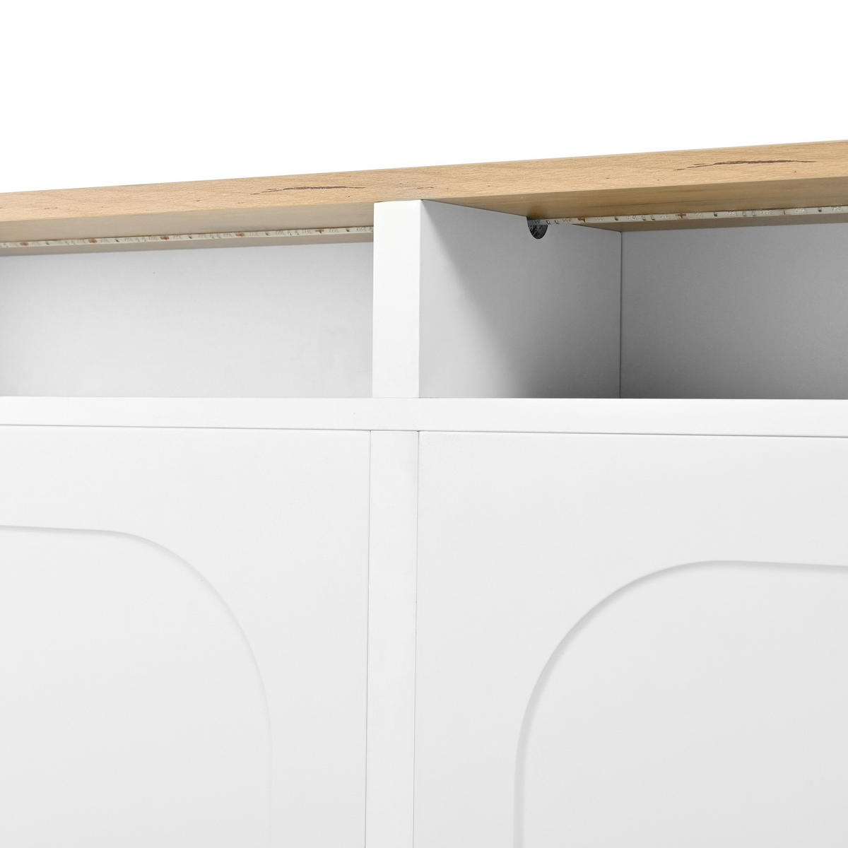 SCHUHSCHRANK aus Spanplatte 120x24x130cm in Weiß mit LED-Beleuchtung - Weiß, Holzwerkstoff (120/130/24cm) - Modfu