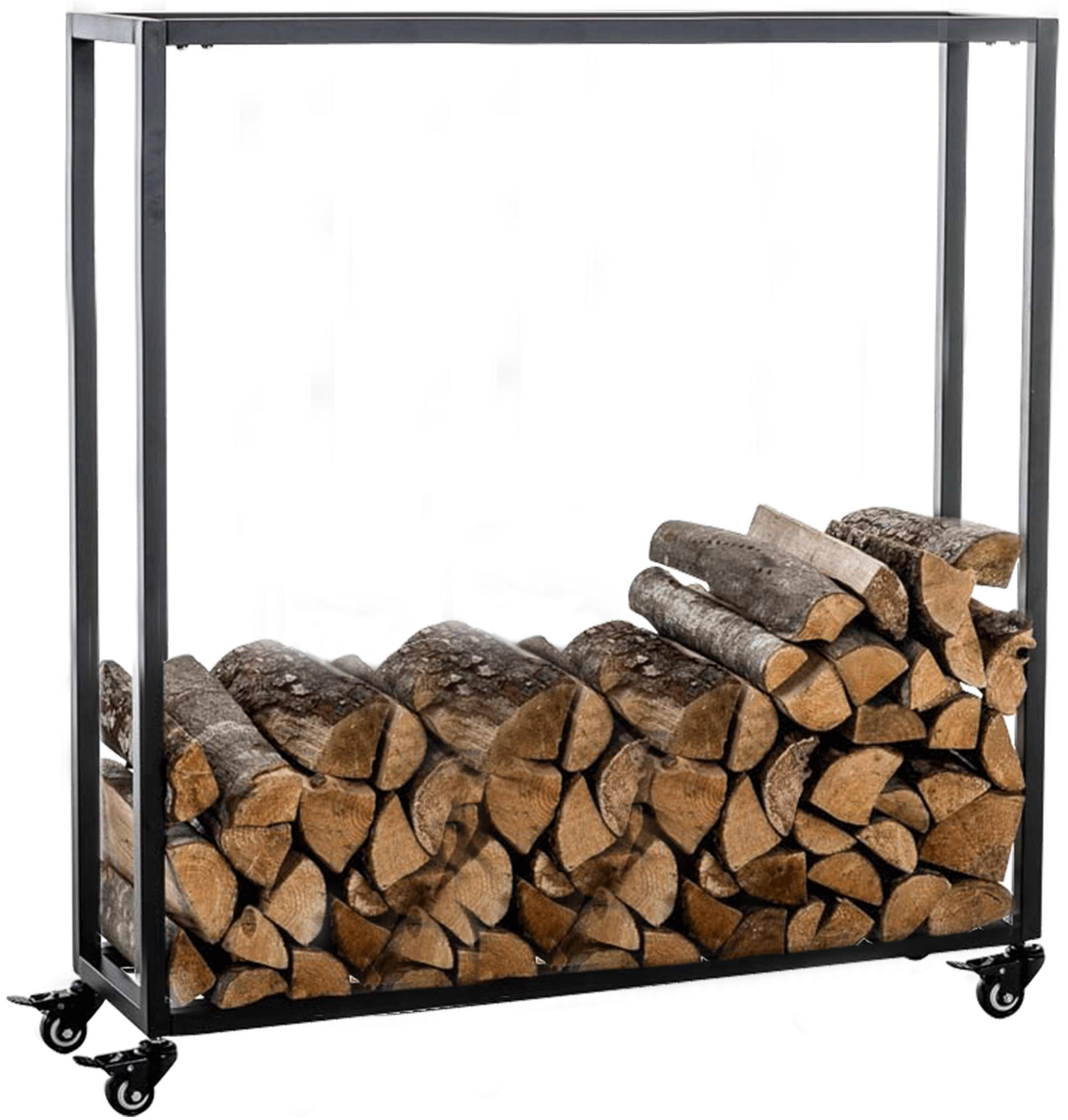 Deluke Kaminholzregal Schwarz 80x100x25 cm