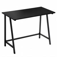 SCHREIBTISCH Metall Holzoptik Schwarz stabil 100x50x75 cm - Schwarz, Holzwerkstoff/Metall (50/100/75cm) - Begryf