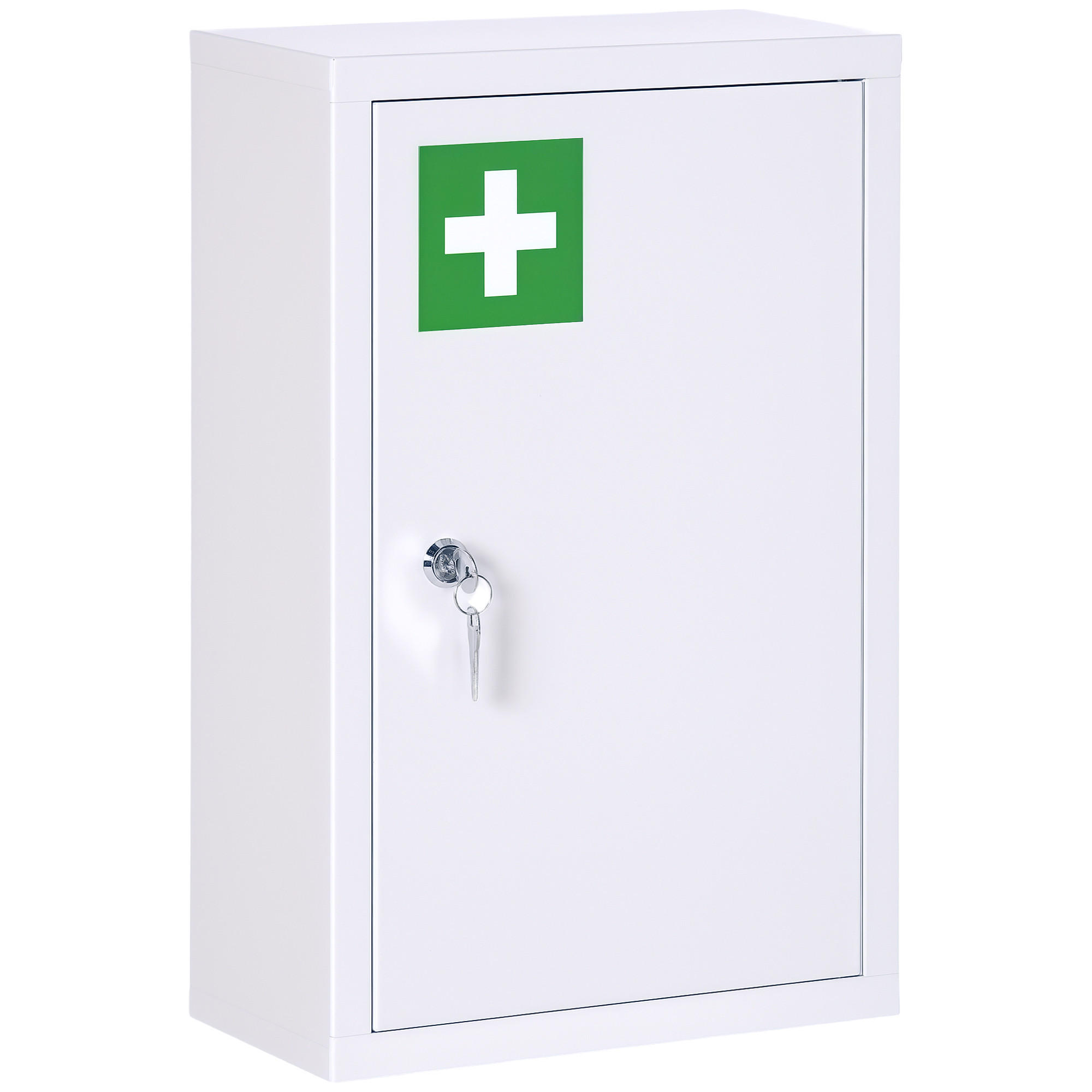 MEDIZINSCHRANK Weiß 30/14/46 cm abschließbar - Weiß, Metall (30/46/14cm) - PANGIVO